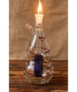 Angmei Premium Heat Resistant Glass Oil Lamp, Glass Vase Bottle Medical Grade High Borosilicate Material for Long lasting Use Glass Vase Transparent (Random Color)
