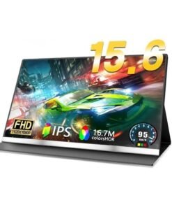 V2COM 15.6 Inch Portable Monitor, 1080P Full HD Display, Ultra-Slim USB-C & Mini HDMI External Monitor, Compatible with Laptop, PC, Mac, PS5, Phone with Case Cover Included