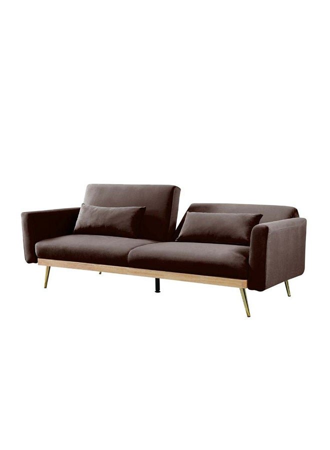 DANUBE HOME Flare Fabric Sofa Bed Modern Design Two Seat Sofas Comfortable Living Room Furniture 187 x W 77 x H 77 cm Brown
