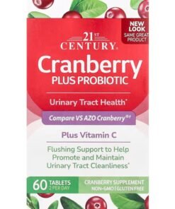 21st Century Cranberry Plus Probiotic, 60 Tablets, Packaging May Vary