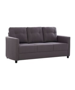 DANUBE HOME Nottingham 3 Seater Fabric Sofa | Modern Design Three Seat Sofas | Comfortable Living Room Furniture L186xW85xH88cm - Dark Slate Grey