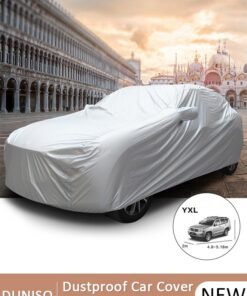 DUNISO Full Car Covers Sunscreen UV Protection Indoor Outdoor Sunscreen Heat Protection DustWind/Water/Weatherproof Anti-Uv Scratch-Resistant Sedan Universal Suit XL