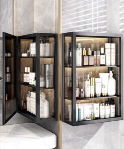 Alternative view of CityRiya-Long Bathroom Wall Cabinet Bathroom Cabinet Wall Mounted Medicine Cabinet with 3 Shelves Adjustable Kitchen Cupboard Organizer Storage Cabinet Space Saver Storage Cabinet Shelf for Bathroom Laundry Kitchen