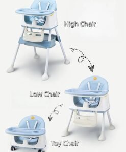 Alternative view of Kidle Multi-Functional Baby High Chair With Durable Dining Tray And Adjustable Foot Pedal- Blue/White