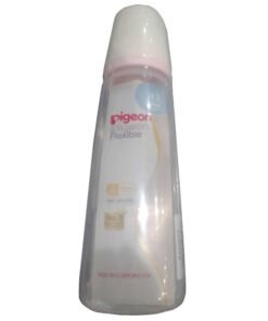 pigeon Slim Neck Plastic Bottle, White Cap, Ultra Soft Silicone Nipple, Anti Colic, BPA And BPS Free, 240ml - Assorted
