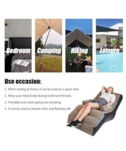 Alternative view of Executive LLC Inflatable Sofa With Airpump - Comfortable, Portable, Quick-Inflate, Durable Design for Indoor and Outdoor Relaxation, Ideal for Small Spaces Like Bedroom and Living Room, Indoor Sofa Lounge with Handrails (Pink)
