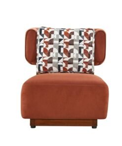 DANUBE HOME Luxury Kumo 1 Seater Fabric Sofa, Modern Upholstered Single Seater Lounge Chair With Soft Cushion, Stylish Compact Living Room Sofa, Premium Comfort & Elegant Design – Brown
