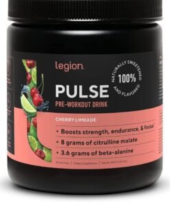 Legion Athletics Pulse Pre Workout Supplement - Cherry Limeade Flavor, Naturally Sweetened & Flavored, Increases energy & focus, Enhances strength & endurance, Reduces fatigue, 20 SERVINGS | DIETARY SUPPLEMENT | NET WT478 G/16.8 0Z/ 1.06 LBS