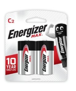 Energizer Max Alkaline C Batteries – Pack of 2 Multicolour