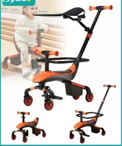 Bybeo 2 In 1 Baby Stroller & Ride on Car With a Push Handle for Kids, Toddler Balance Bike, Kids Walking Bicycle With 4 Silence Wheels, Light And Music