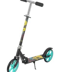 CityRiya-Long Adult & Teen Kick Scooter,3-Level Height Adjustable, Foldable & Portable,Urban Commuter Scooter for Teens & Adults Lightweight Aluminium Frame, 100kg Capacity(YS-106,Black Blue Wheel)