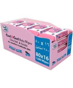 Cool & Cool Baby Wipes Ultra Soft & Gentle for Sensitive & Delicate Skin 80 x 16 Wipes