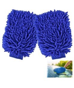 Oasisgalore 2 PCS Double Sided Microfiber Car Wash Mitt Car Washing Gloves Waterproof Car Wash Rag Sponge Kit