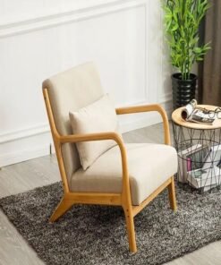 Alternative view of C&C Home Multifunction Mid Century Modern Armrest Side Upholstered Accent Chair Cushioned Sofa Chair Retro Chair with Arm for Office Reception Hall Living Room Garden Balcony Yard Poolside 60x73x70 cm