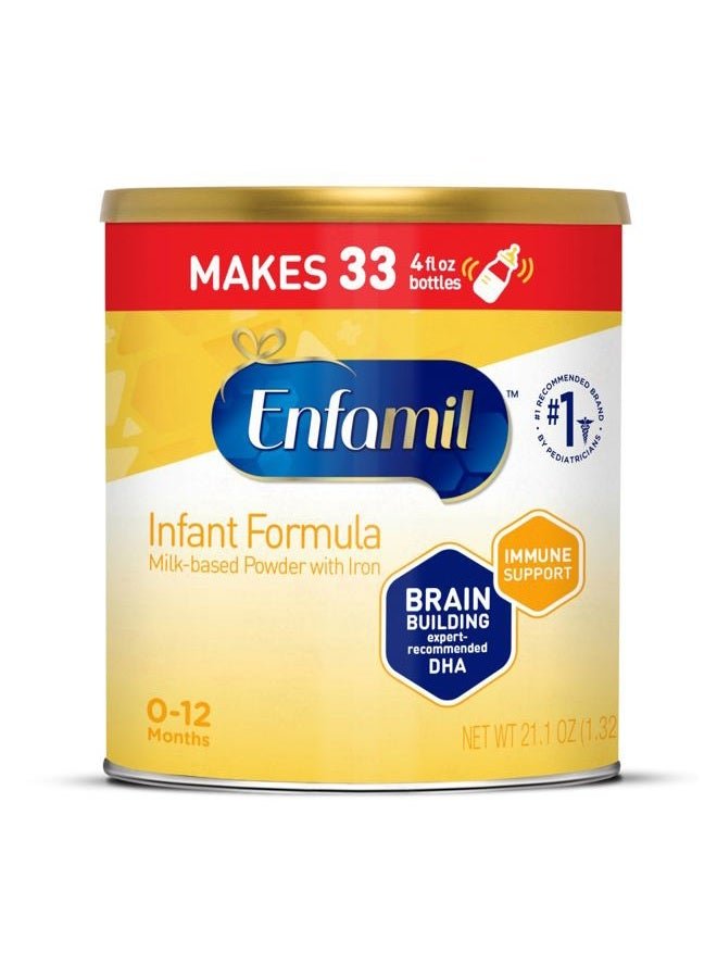 Enfamil Infant Formula, Milk-based Baby Formula with Iron, Omega-3 DHA & Choline, Powder Can, 21.1 Oz