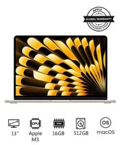 Apple New 2024 MacBook Air MXCU3 13-inch Display, Apple M3 Chip 8-Core CPU 10-Core GPU Processor/16GB RAM/512GB SSD/Intel UHD Graphics(International version) English Starlight