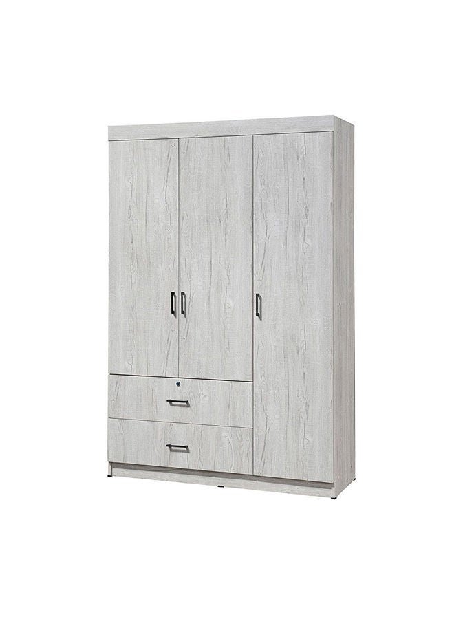 DANUBE HOME Selva 3 Door And 2 Drawer Wardrobe For Hanging Clothes Sturdy Rack Storage Organiser Modern Design Space Saving Cabinets For Bedroom L 120 x W 42 x H 181 cm White Oak