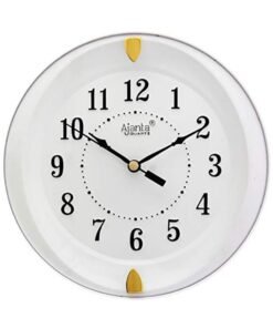 Ajanta Step Movement Plastic Analog Wall Clock – 7 Inch Compact Round Design – White Dial – Classic Ticking Quartz Wall Clock for Home, Office, Kitchen & Bedroom (Model 1267-White)