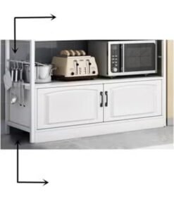 Alternative view of KLNAMAEAAN Multipurpose Storage Cabinet Corner Kitchen Sideboard White 100 * 40 * 158cm Wood White
