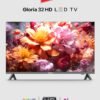 Impex 32-Inch HD LED TV - A+ Panel, Frameless Design Television, 3 HDMI, 2 USB, VGA, 1366x768 Resolution, 2 Year Warranty - GLORIA 32, Black GLORIA 32 Black