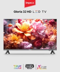 Impex 32-Inch HD LED TV - A+ Panel, Frameless Design Television, 3 HDMI, 2 USB, VGA, 1366x768 Resolution, 2 Year Warranty - GLORIA 32, Black GLORIA 32 Black