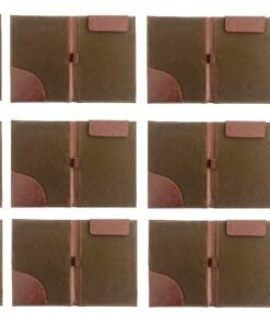 NJ OVERSEAS NJ Restaurant, Hotel Guest Check Bill Presenter Holder, Bill Folder, Leather Folder with pen strap, Magnetic Paper Holder Brown (10)