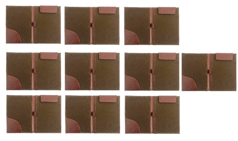 NJ OVERSEAS NJ Restaurant, Hotel Guest Check Bill Presenter Holder, Bill Folder, Leather Folder with pen strap, Magnetic Paper Holder Brown (10)
