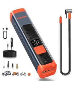 FOWAWU 150PSI Portable Air Compressor, 2000mAh*3  Tire Inflator Electric Air Pump with LED Flashlight/DC 12V,Smart Digital Air Pressure Detection Electric Inflator Pump for Car Bike Motorcycle Ball