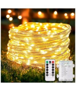 Chocisong 100 LEDs Waterproof Fairy Lights, 10 Meters Outdoor String Lights, Battery Operated 8 Modes Remote Control, for Brithday, Wedding, Party, Christmas, Bedroom, Home Decoration (Warm White)