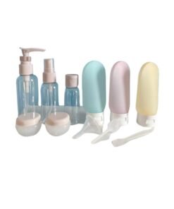 Travel refillable 11 travel-size containers Plastic toiletries can hold liquid leak proof shampoo lotion Face cream accessory kit