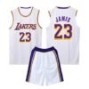 GROIC James Jersey 23# Basketball T Shirt and Shorts,Basketball Jersey for Adults,Basketball Suits,BasketballJersey Set(White,3XL)