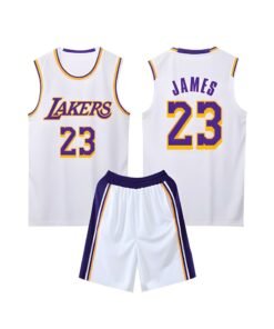 GROIC James Jersey 23# Basketball T Shirt and Shorts,Basketball Jersey for Adults,Basketball Suits,BasketballJersey Set(White,3XL)
