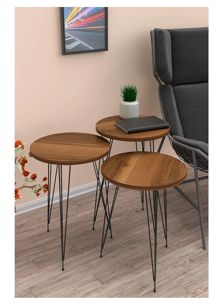 A set of nesting side tables with a modern and elegant design for small spaces