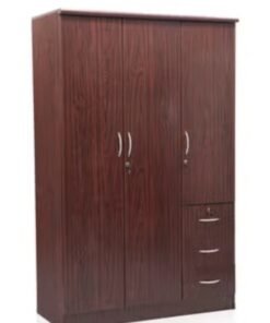 ALWASIT HOME 3 Door Wooden Wardrobe Cabinet Cupboard Engineered Wood Perfect Modern Stylish Heavy Duty Color