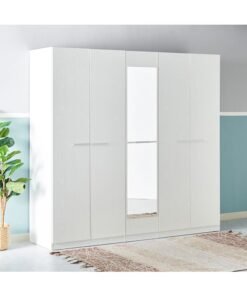 Home Box Frankfurt 5-Door Wardrobe With Mirror 59.6x216x226.6 cm