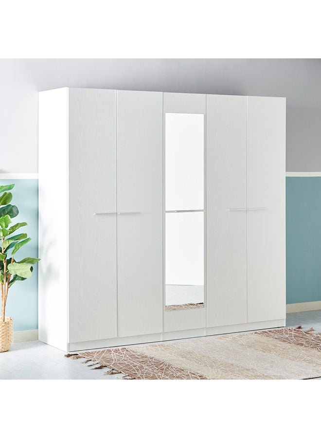 Home Box Frankfurt 5-Door Wardrobe With Mirror 59.6x216x226.6 cm