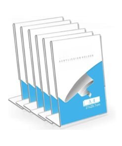 TPGP Menu Holder A4 Acrylic Sign Holder Clear Perspex Display Poster Stand For Hotel, Reception, Restaurant, Trade Shows, The Bubble Tea Shop - 6 Pack