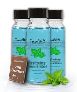 Travelwell Individually Wrapped Hotel Toiletries Amenities Disposable Outlast Mouthwash Bulk Travel SizeLong Lasting Mint1 Fl Ounce288 Bottles per Case