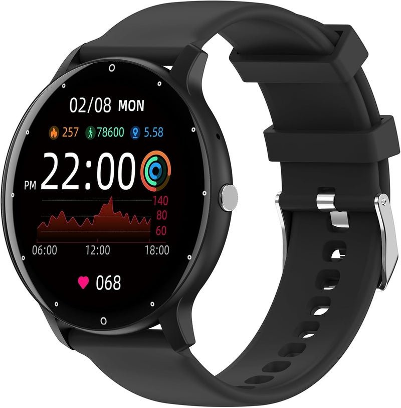 Smartwatch with Answer/Make Calls - 1.28" Smart Watch for Men Women, Ultra-thin Design, Fitness Tracker, activity tracker, Compatible with Android & iOS (Black)