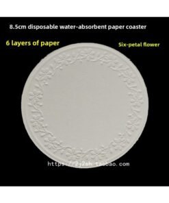In Stock 7-10cm Hotel Supplies Disposable Absorbent Paper Coasters Pure White Round Embossed Ashtray Paper Pad