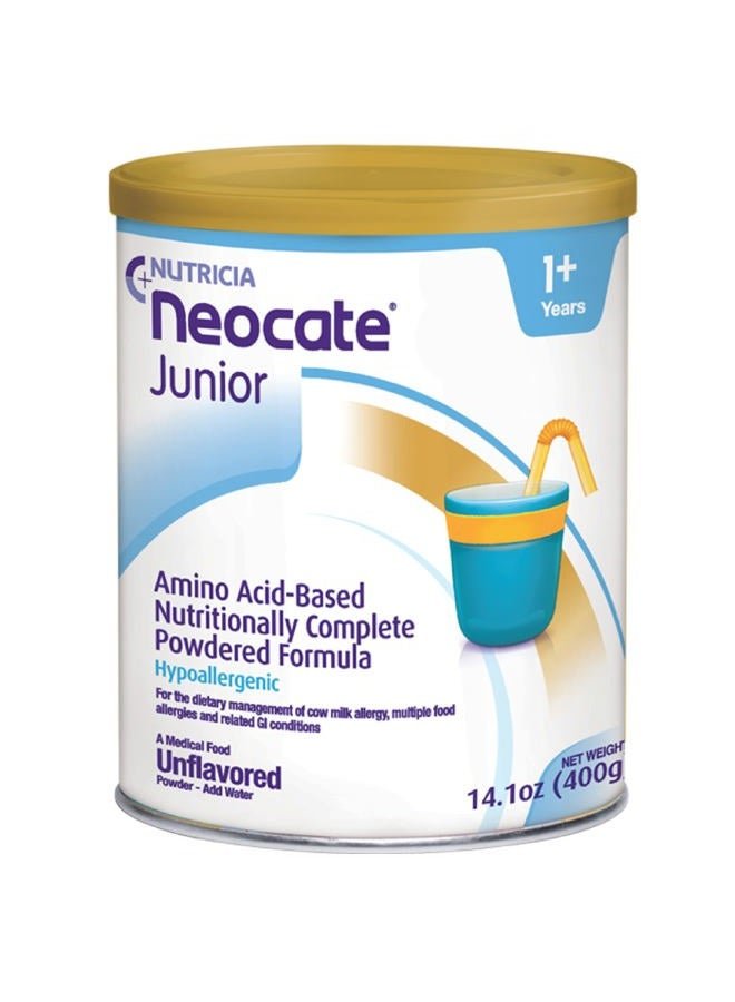 Neocate Nutricia Neocate Junior - Hypoallergenic, Dairy-Free, Amino Acid-Based Formula Without Prebiotics for 1+ Years - for Toddlers, Kids & Teens - Powdered Formula - 14.1 oz can (Case of 1)