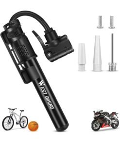 KOWVOWZ Bicycle Pumps, Mini Bike Pump, Alloy Portable Bicycle Tire Pump, Aluminum Alloy Cycle Pump for Presta & Schrader Valve, Portable Lightweight Bike Tyre Pump For Mountain Road Bike Ball Pum