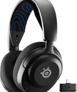 SteelSeries Arctis Nova 5P Wireless Headphones, 40mm Neodymium Drivers, ClearCast Gen 2.x, Retractable Boom, 360° Spatial Audio, Quick-Switch Wireless, Black / Blue | 61673