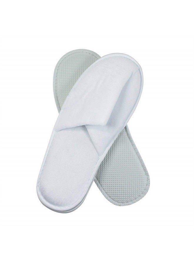 world amenities 100 Pairs | Premium Spa Slippers Bulk Unisex | Closed Toe, Individually Wrapped | Hotel Slippers Travel Amenities Ultra Soft, Disposable Guest Slippers - White