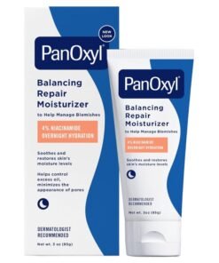 PanOxyl Pm Balancing Repair Moisturizer With Niacinamide, Ceramides And Cica, Hydrating Face Moisturizer, Acne Prone Skin And Dry Skin, Non-Comedogenic Night Face Moisturizer 85grams