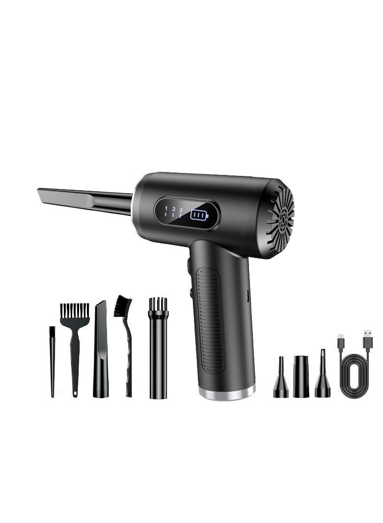 2 in 1 Electric Air Duster & Handheld Vacuum Cleaner - 50000RPM, 3-Speed Rechargeable Cordless Blower, Mini Vacuum for Computer, Keyboard, and More