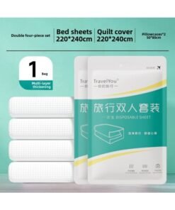 Disposable Pillowcase Bed Sheet Winter Thickened Household Hotel Supplies Increased Travel Special Business Suit-Color:Disposable Double Four-piece Set