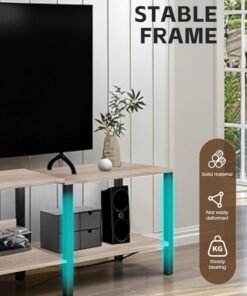 Ammar Space Modern TV Console for Living Room - 75 Inch Wood Media Center TV Stand with Open Storage Shelves TV Cabinet Media Storage Stand Console Table Industrial Design 173.5*40*51cm - Image 3