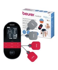 Beurer EM59 Digital TENS/EMS Device with Heat, 4-in-1 stimulation device for pain therapy, muscle stimulation, massage and heat therapy, 4 electrodes, 70 programmes, 50 intensity levels