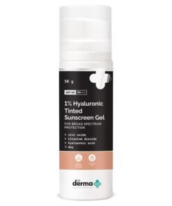 THE derma Co 1% Hyaluronic Tinted Sunscreen Gel for Broad Spectrum Protection - 50g